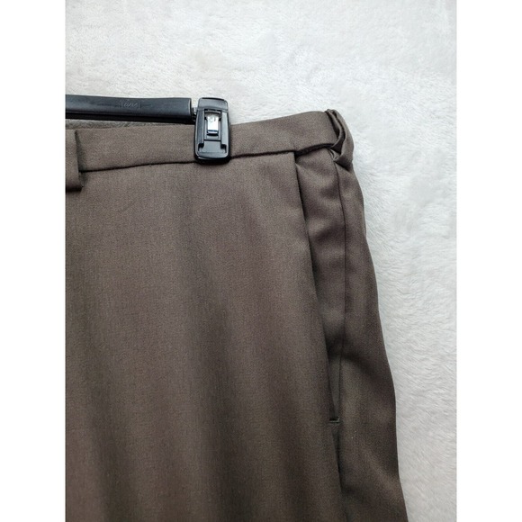 Haggar Dress Pants Men's Size 40 Brown Polyester Slash Pockets Expandable Waist - Picture 5 of 10